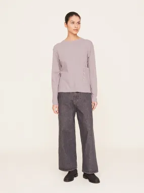 14oz Denim Port Baggy Pants in Black and Ecru