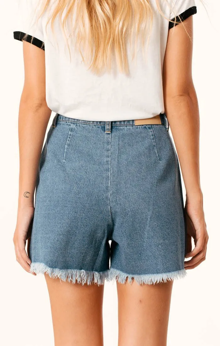 Afends Womens Beat Seventies - Denim Shorts