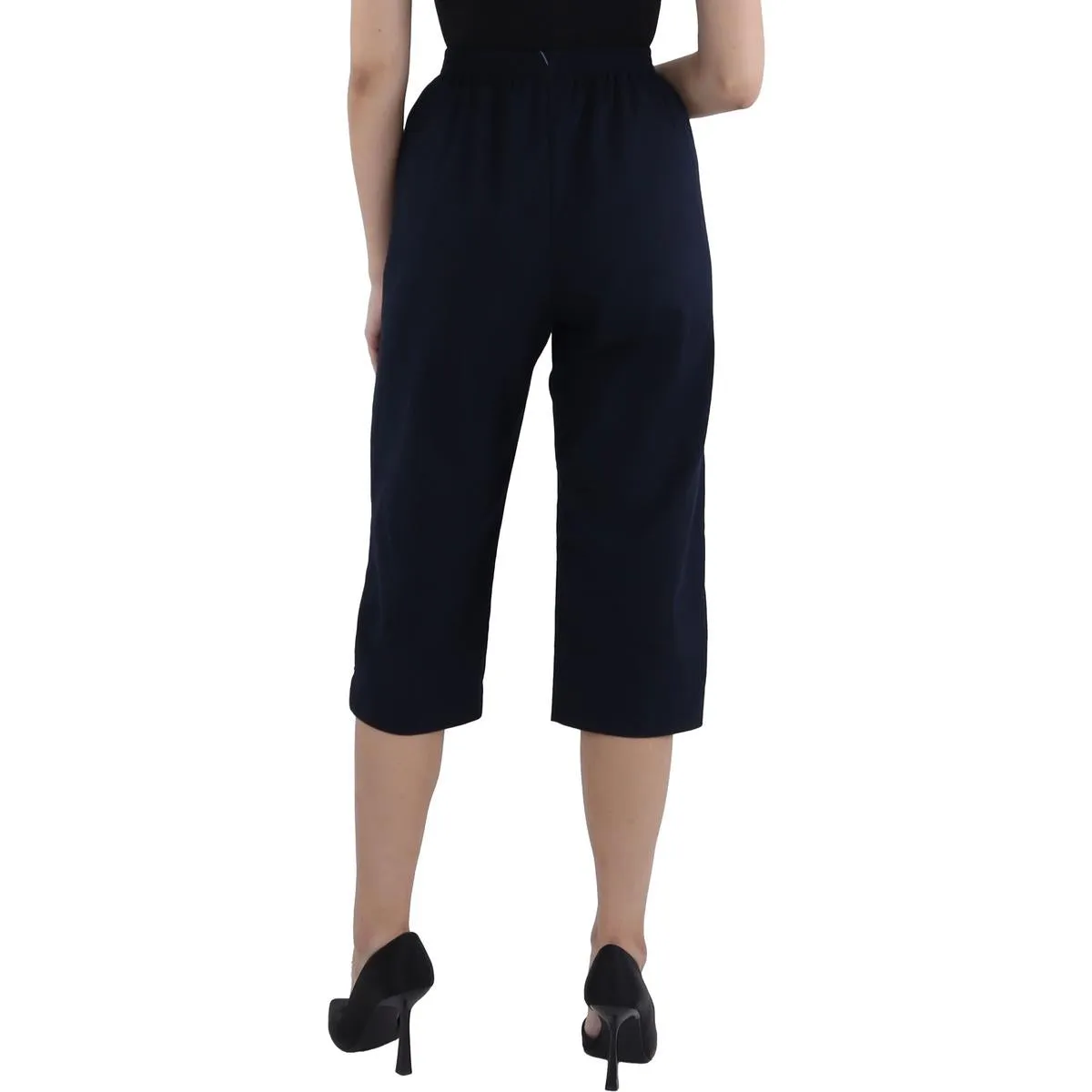 Alfred Dunner Womens Twill Flat Front Capri Pants