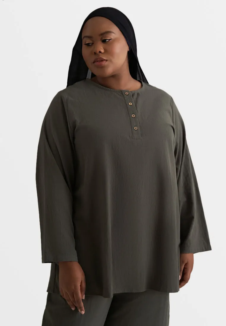 Aman ZEN Effortless Half Button Top