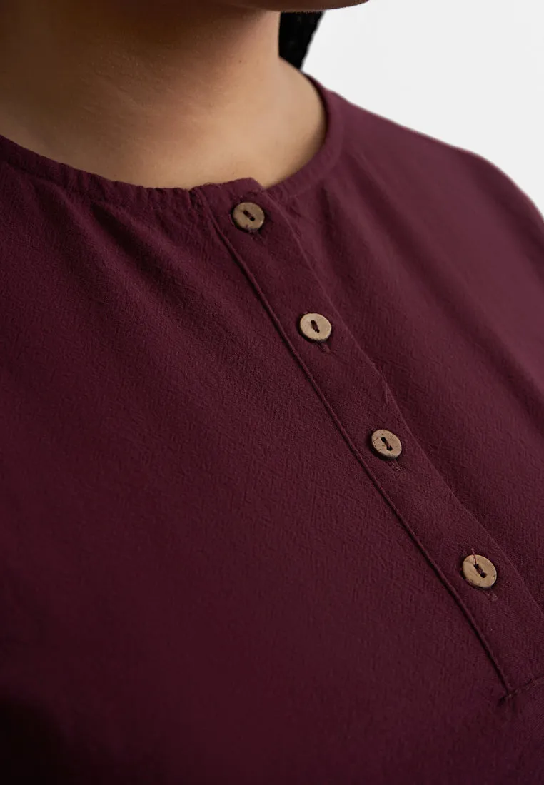 Aman ZEN Effortless Half Button Top