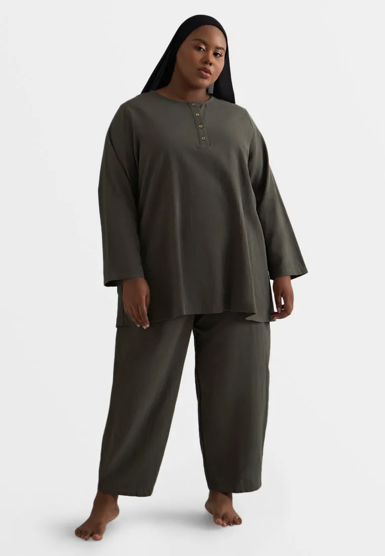 Aman ZEN Effortless Half Button Top