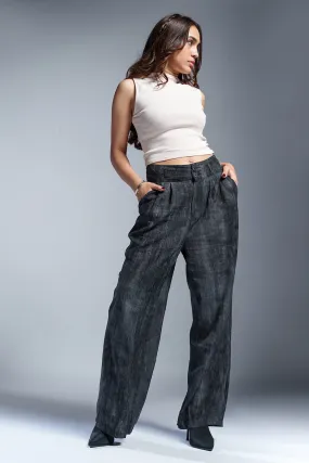 Ashwood Grey Sheer Double Button Korean Pants