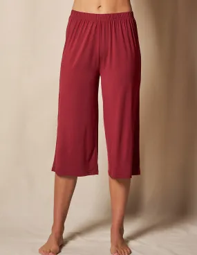 Bamboo Capri Pajama Pants - Burgundy