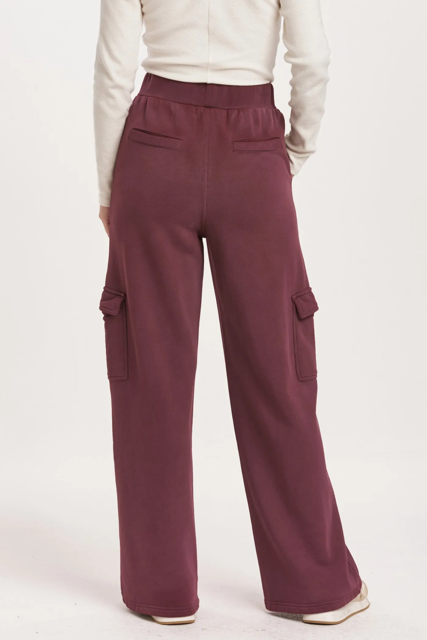 BECCA HIGH RISE CARGO PANTS PLUM BERRY