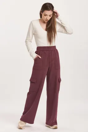 BECCA HIGH RISE CARGO PANTS PLUM BERRY