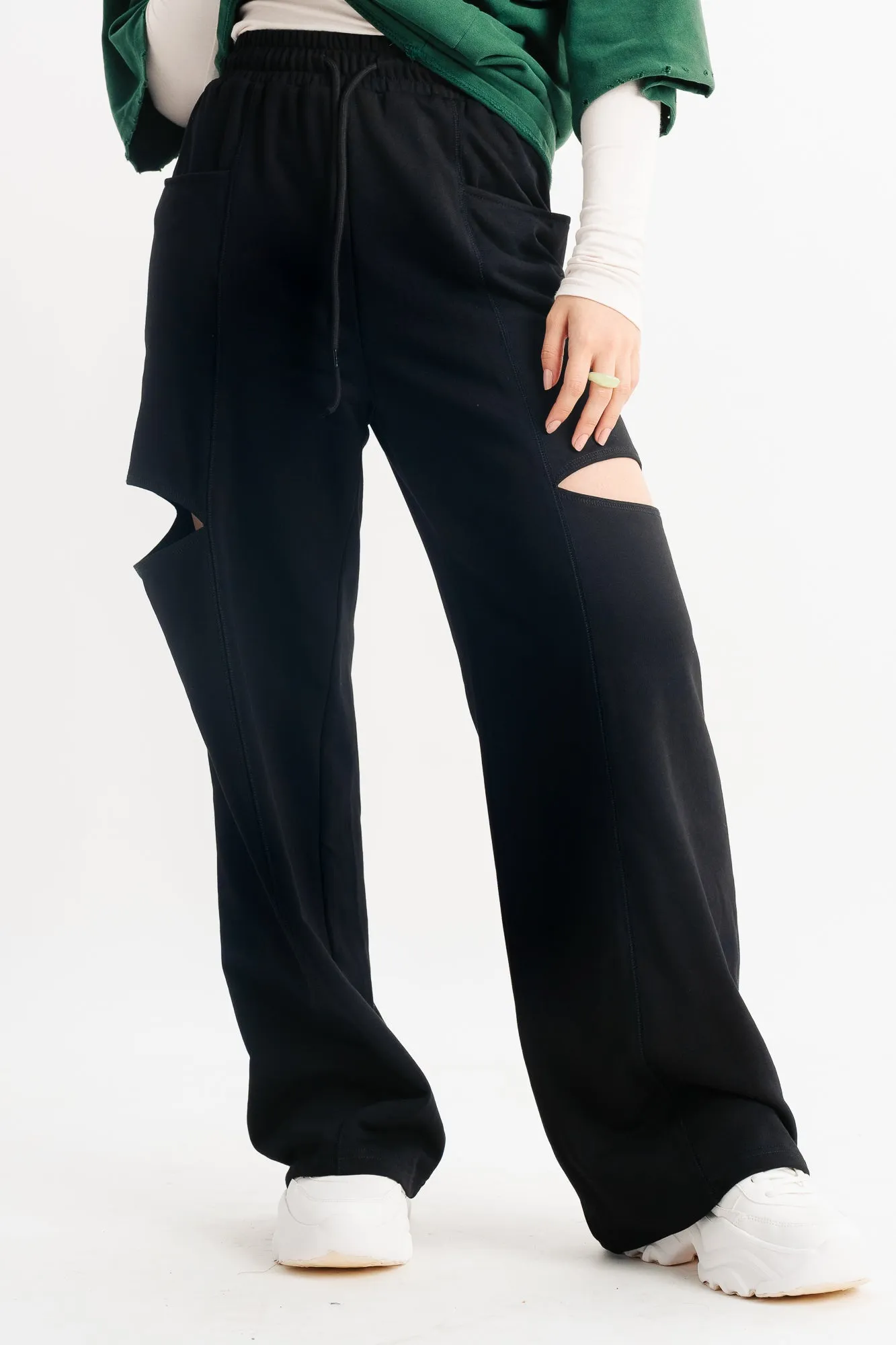 Black Distressed Joggers
