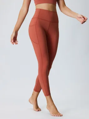 Brick Red Pocket Leggings 24”
