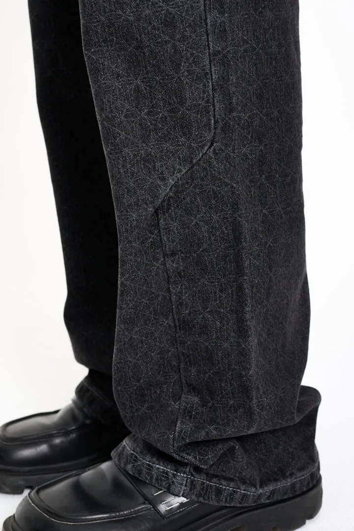 CC Black Monogram Denim Pants