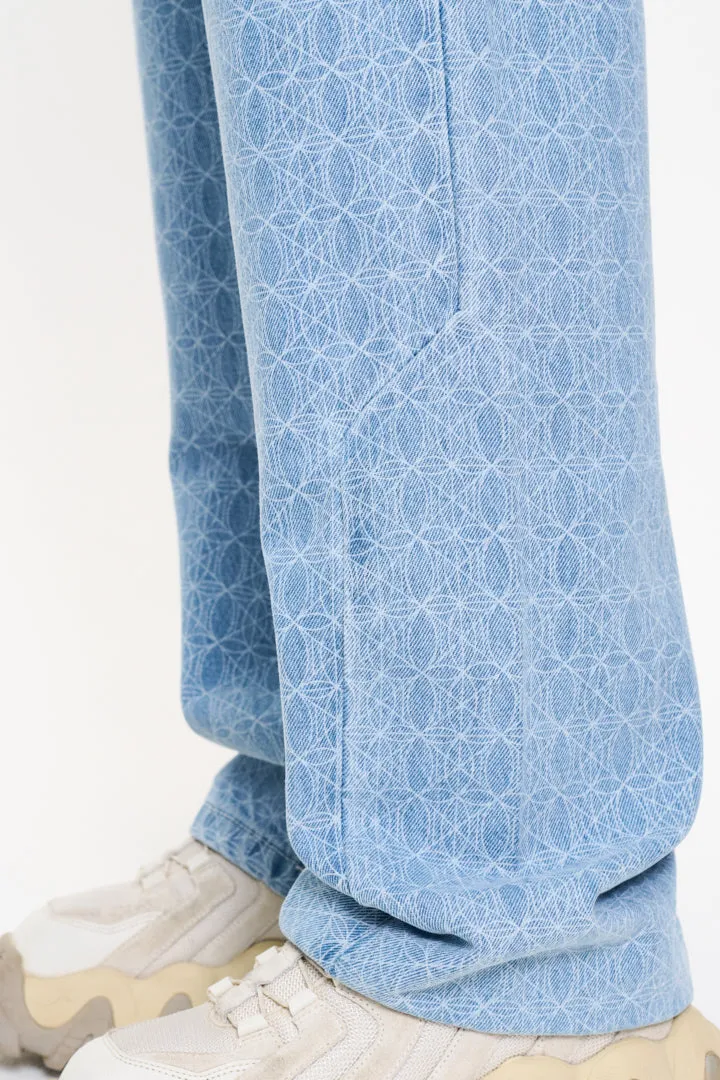 CC Blue Monogram Denim Pants