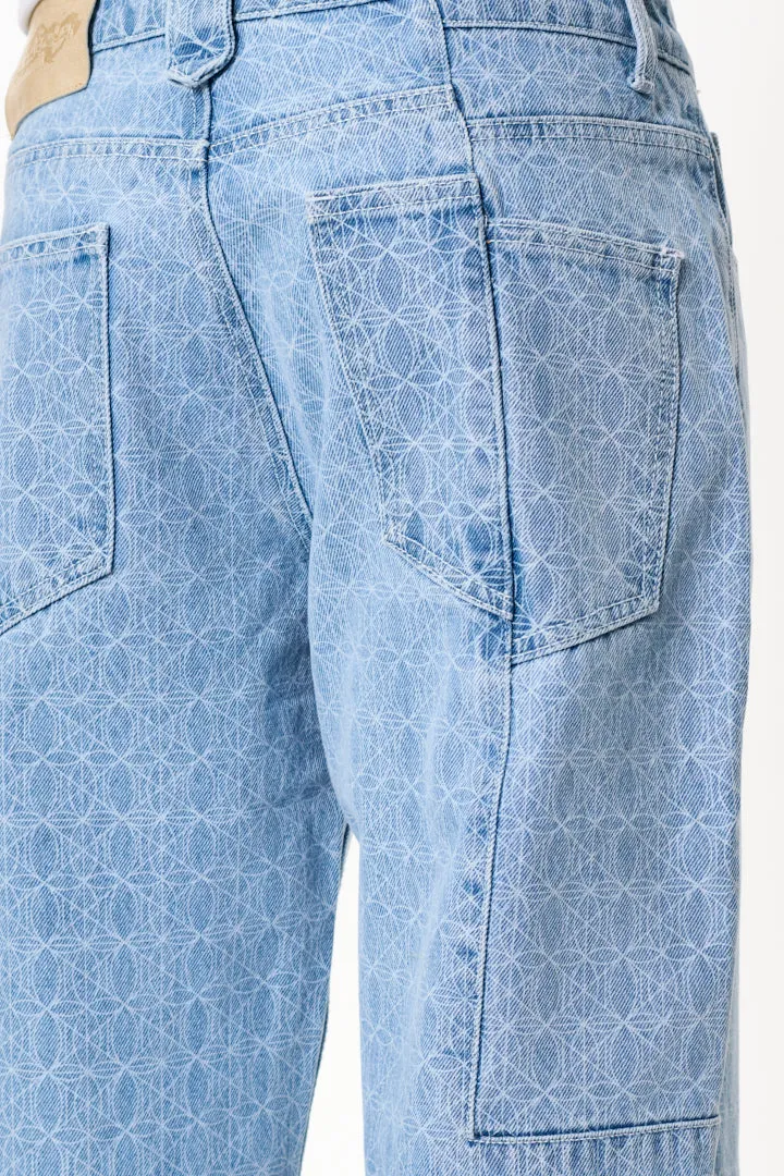 CC Blue Monogram Denim Pants