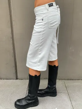 Corset Shorts. Low Rise. Stretch Canvas. Off White.