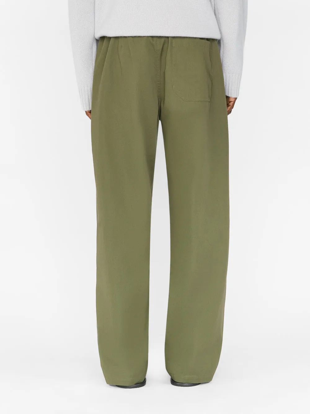 Cotton Wide Trouser -- Army Green
