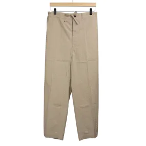 Easy drawstring pants in beige cotton seersucker