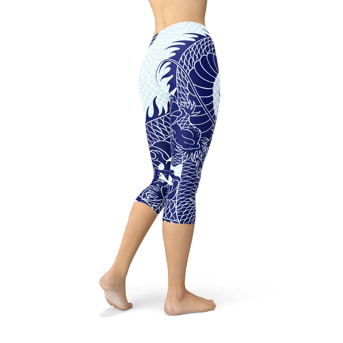 Fierce Dragon Print Women's Capri Leggings