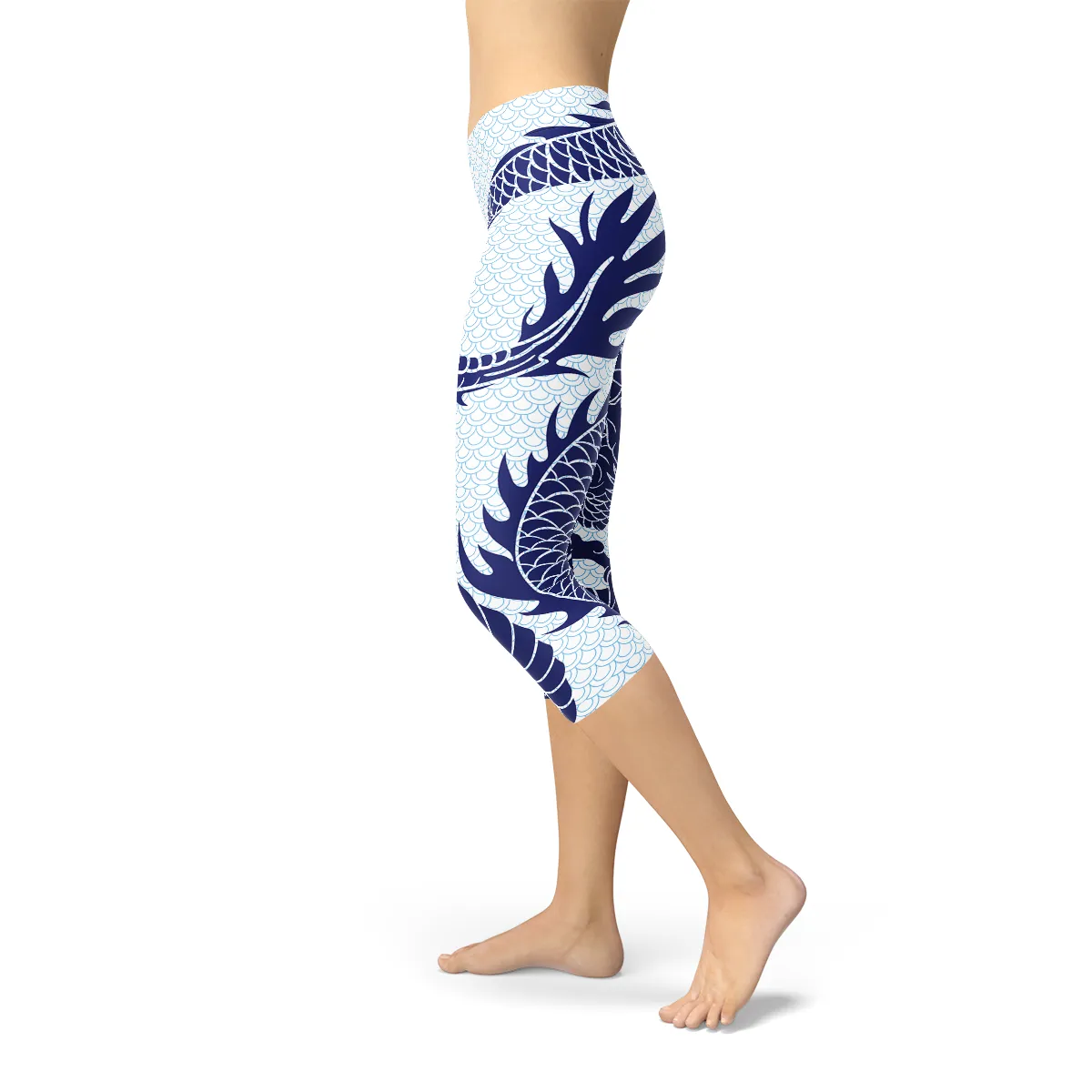 Fierce Dragon Print Women's Capri Leggings