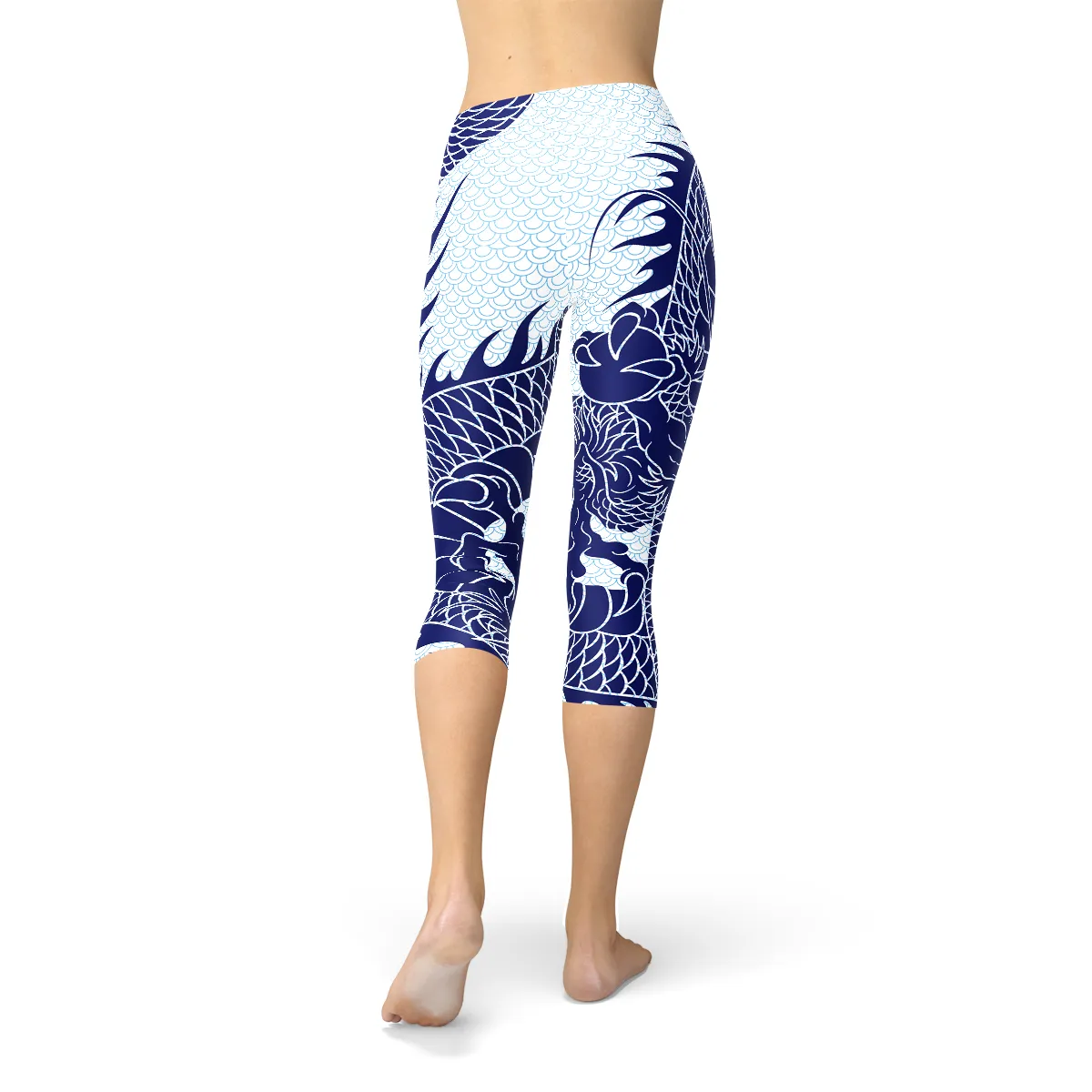 Fierce Dragon Print Women's Capri Leggings