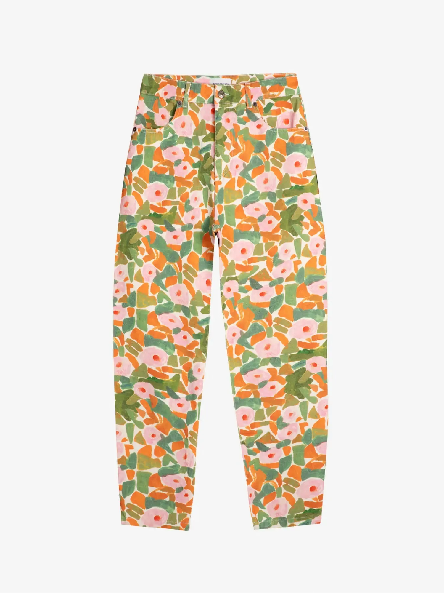 Floral print high waist jeans