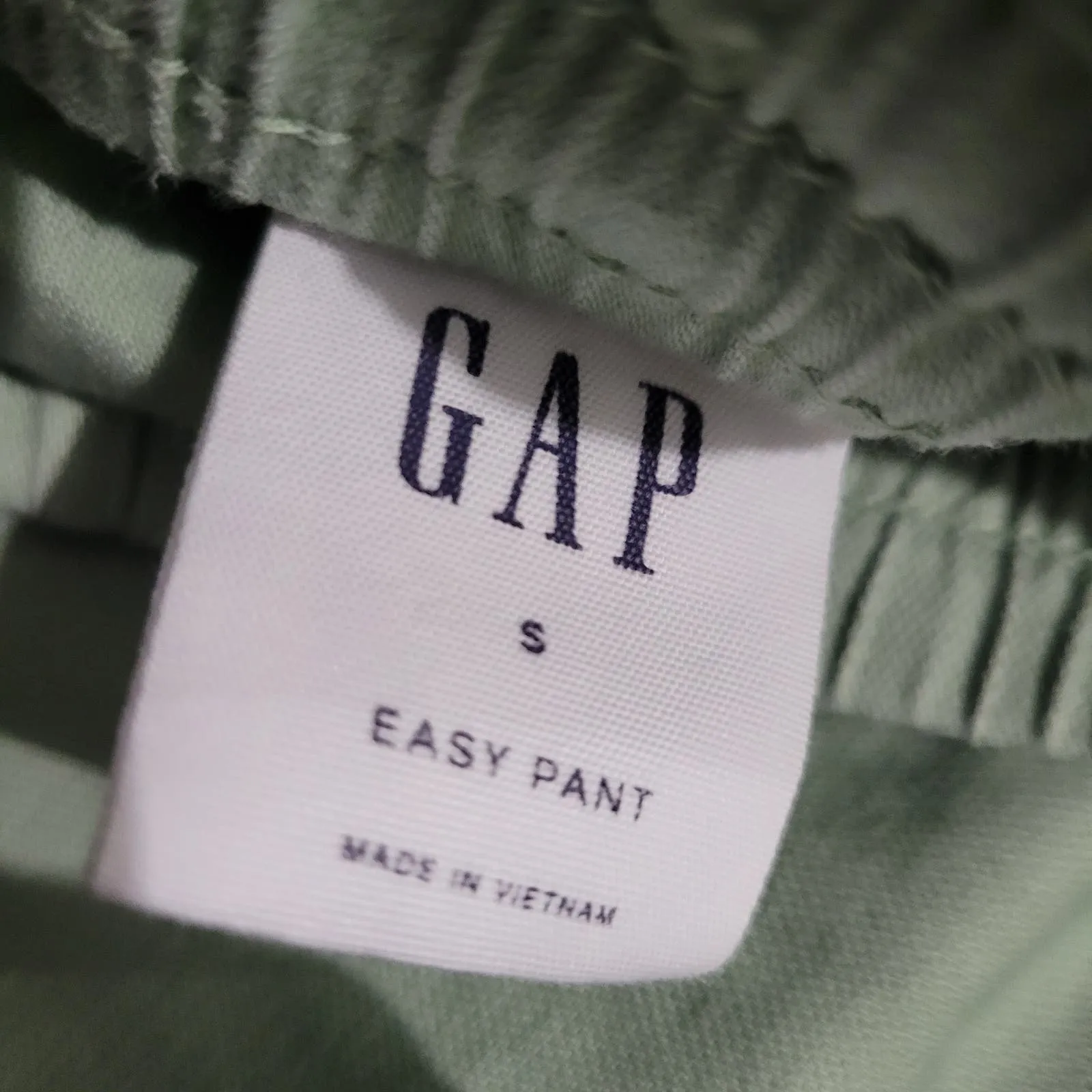 Gap Easy Pant Green Sage Straight Cropped Pull On Elastic Waist High Rise Size Small