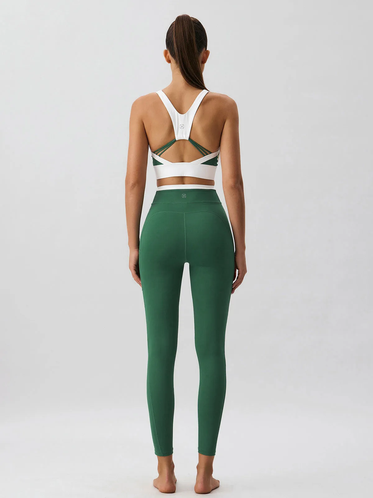 Green Natural Waisted Leggings 25”