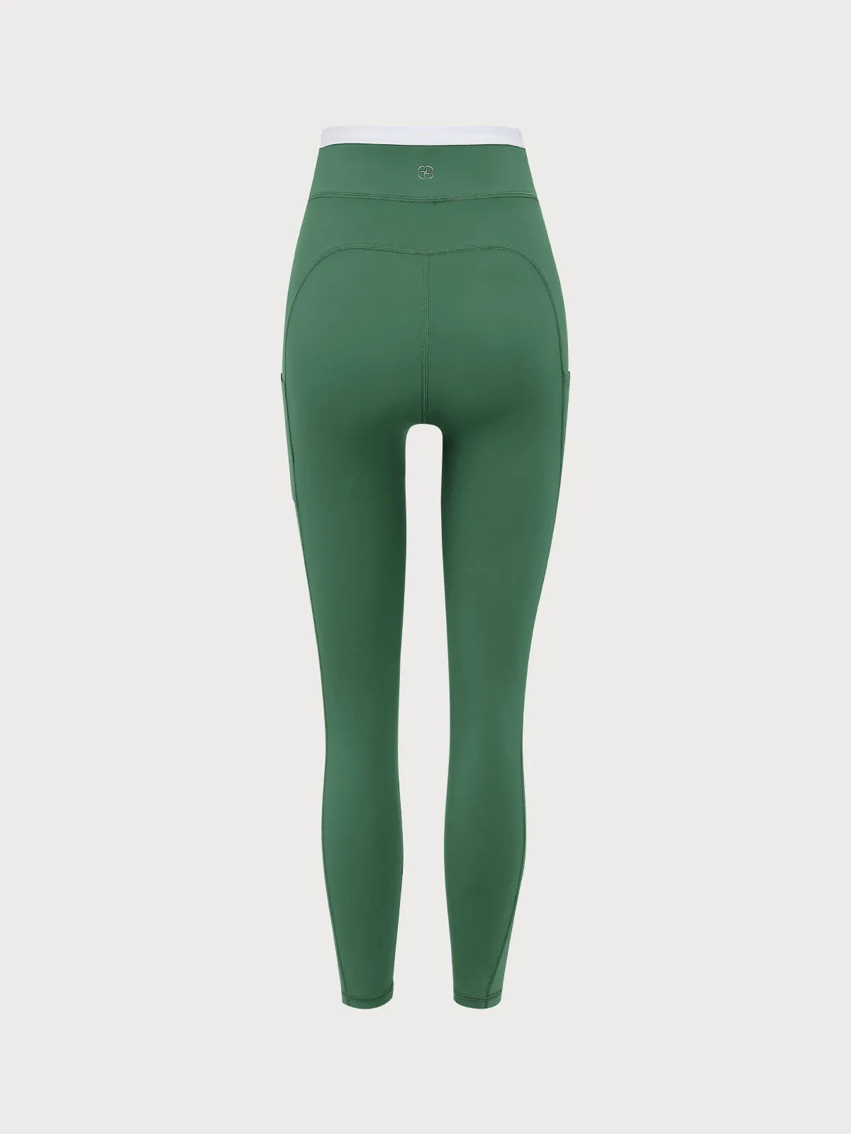 Green Natural Waisted Leggings 25”