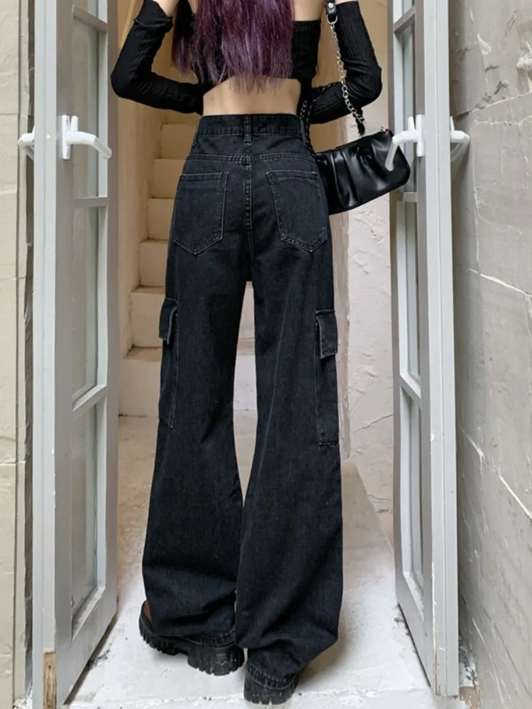 High-waisted loose-fitting wide leg pants