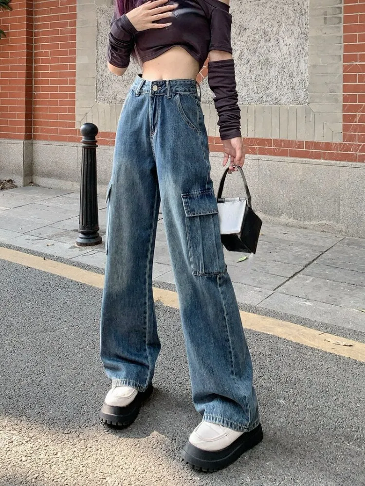 High-waisted loose-fitting wide leg pants