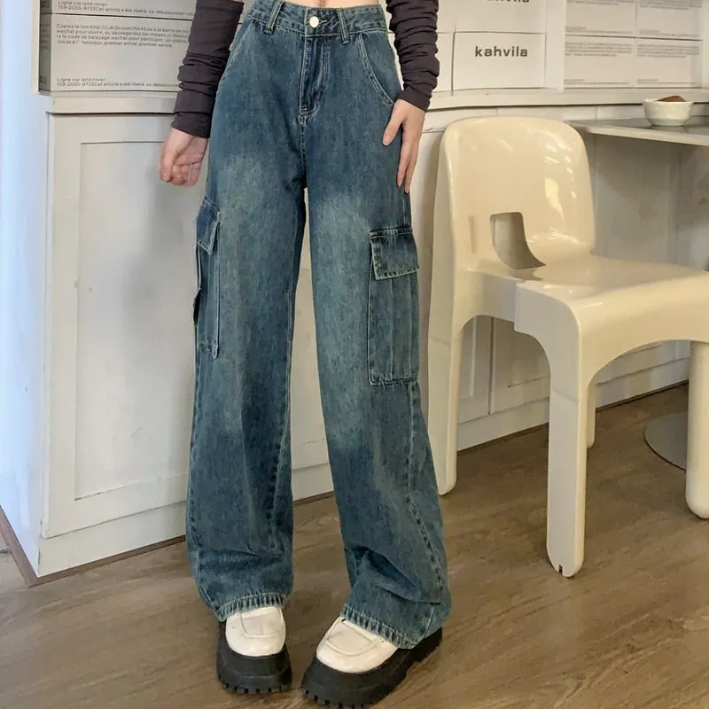 High-waisted loose-fitting wide leg pants