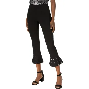 INC Womens Studded Ruffle Hem Capri Pants