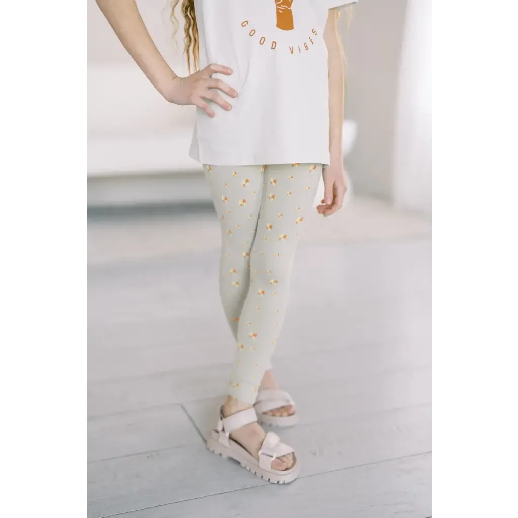 Kids Lightweight Leggings with Small Trees