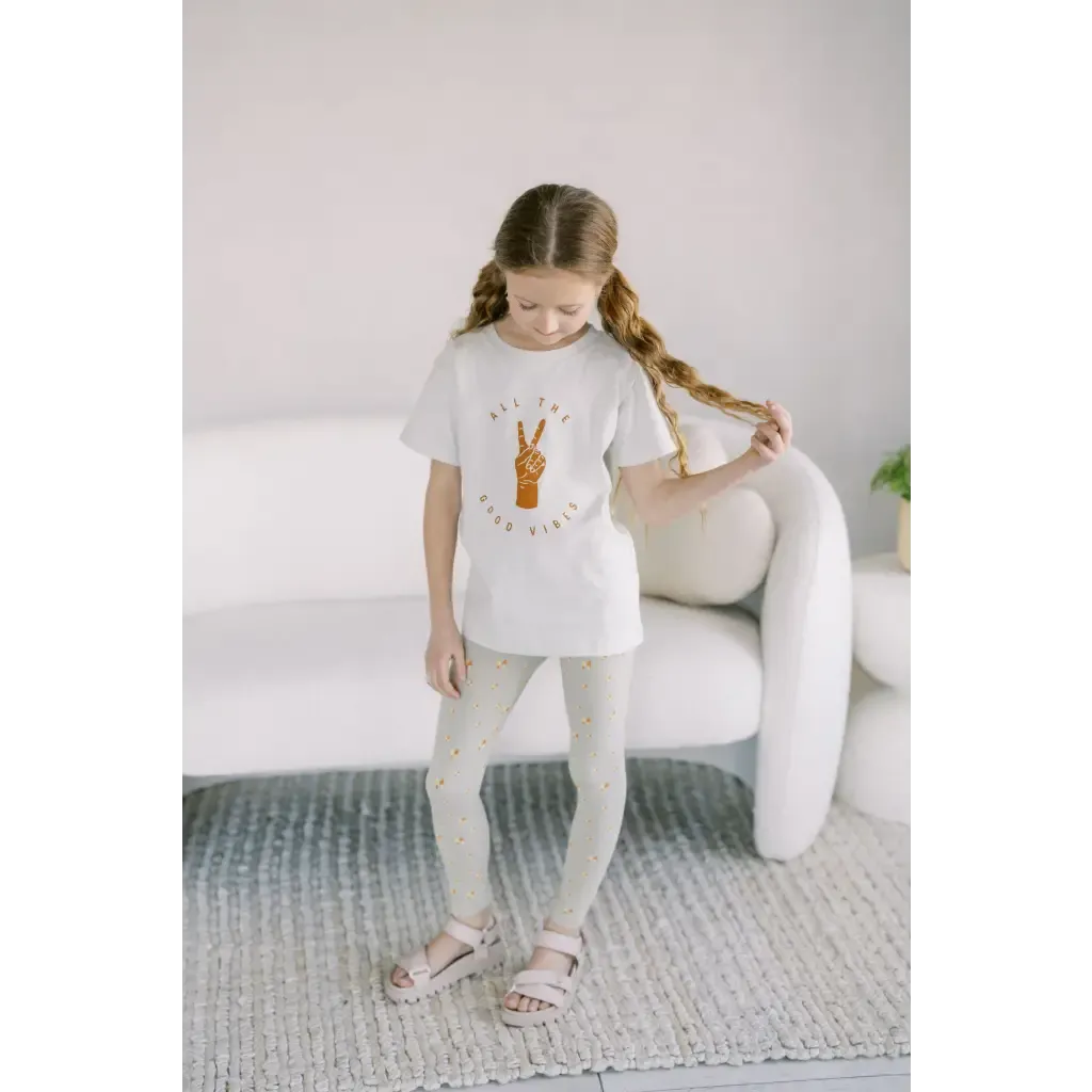 Kids Lightweight Leggings with Small Trees