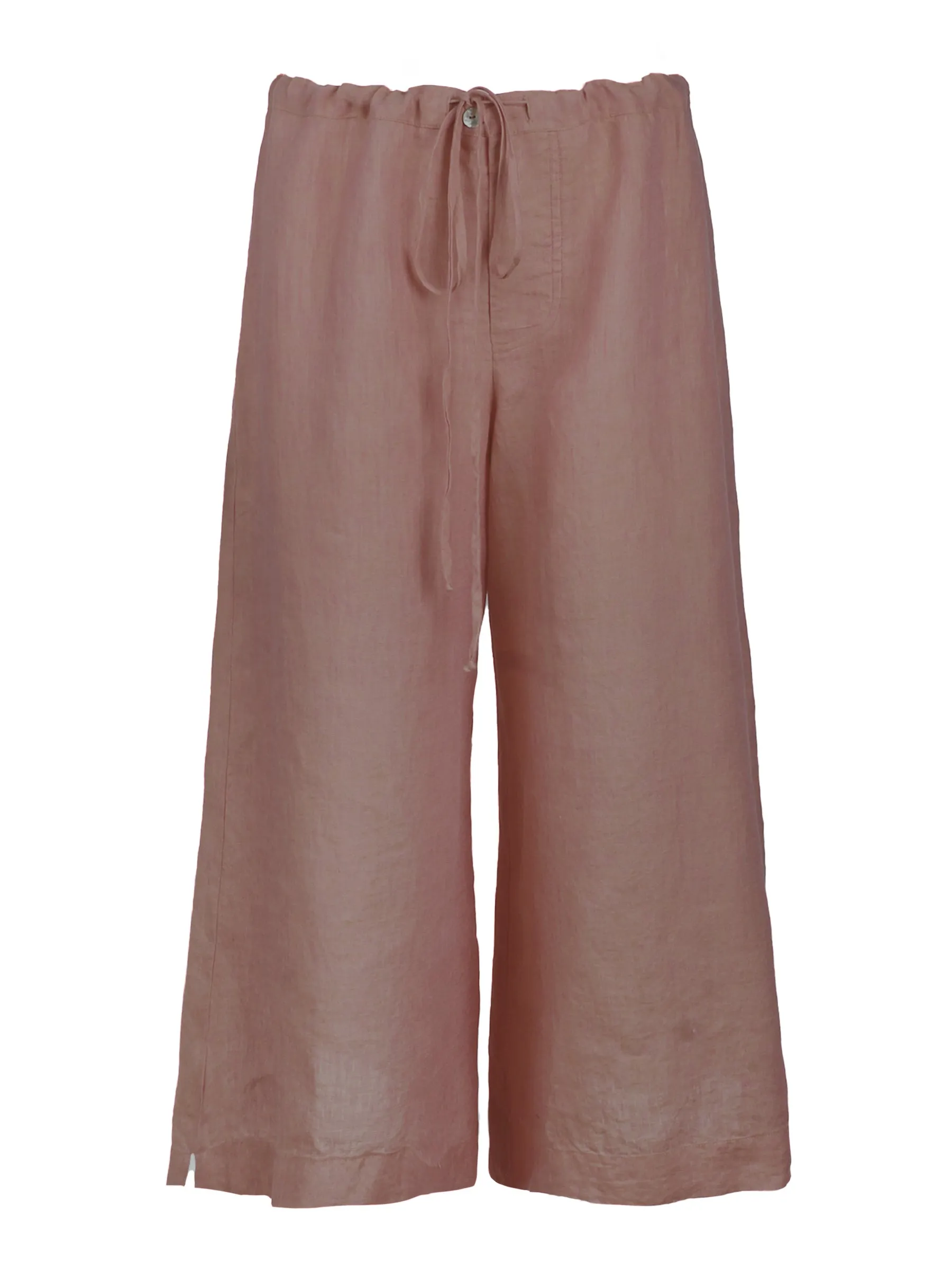 Linen Drawstring Pants, Mushroom