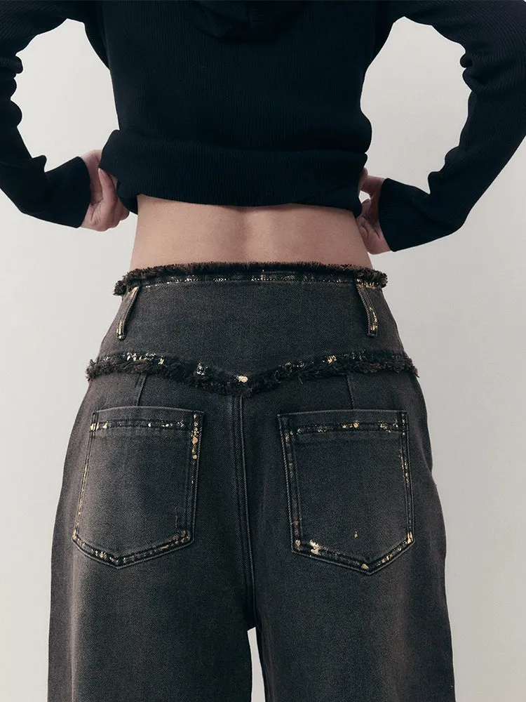 Loose straight denim pants【s0000007254】