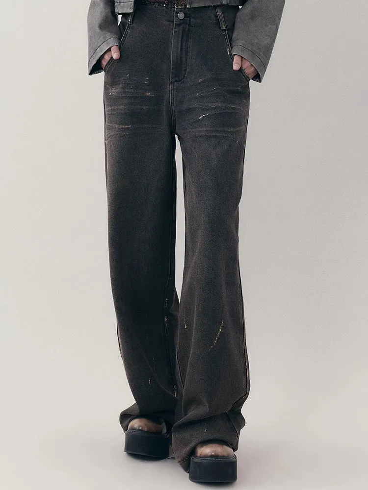 Loose straight denim pants【s0000007254】