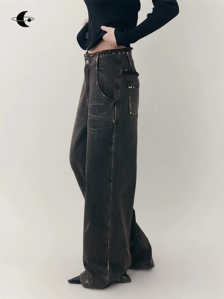 Loose straight denim pants【s0000007254】