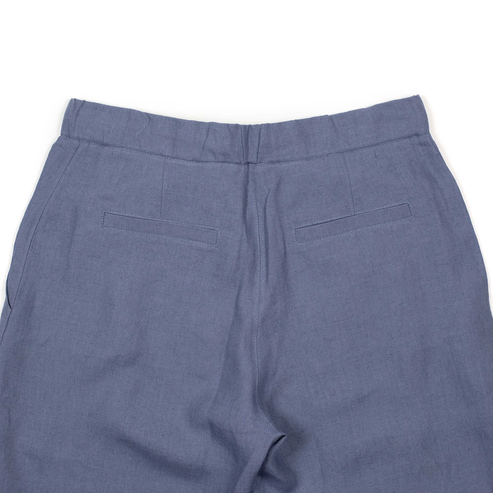 Lounge trousers in faded blue Belgian linen