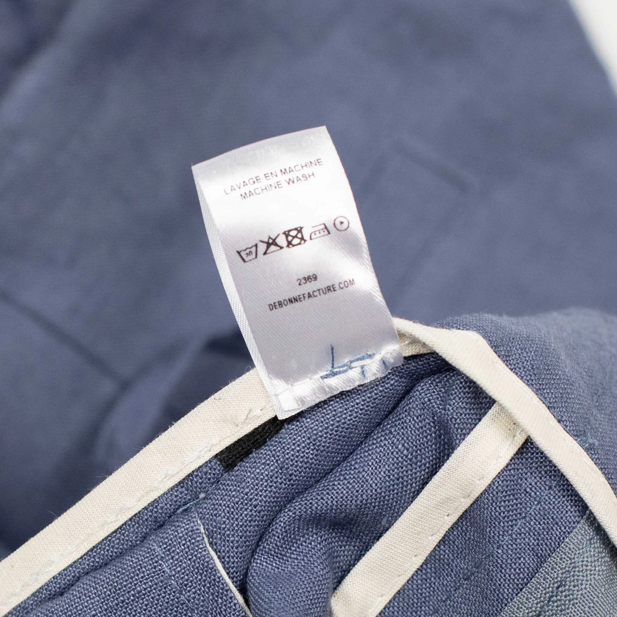 Lounge trousers in faded blue Belgian linen