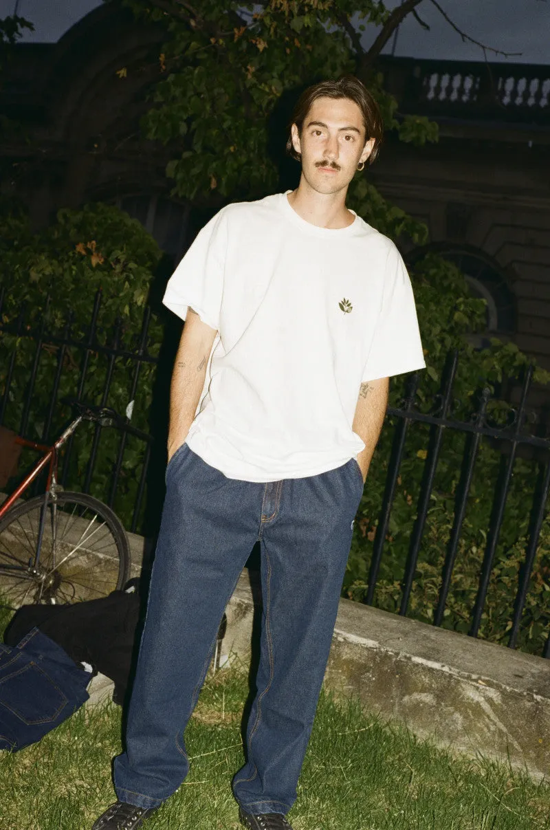 MAGENTA LOOSE PANTS BLUE DENIM