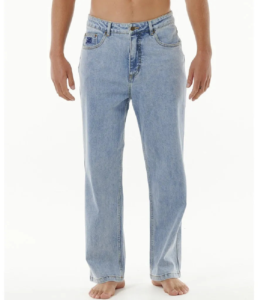 MEN'S DOSED DENIM PANT - WASHED BLUE