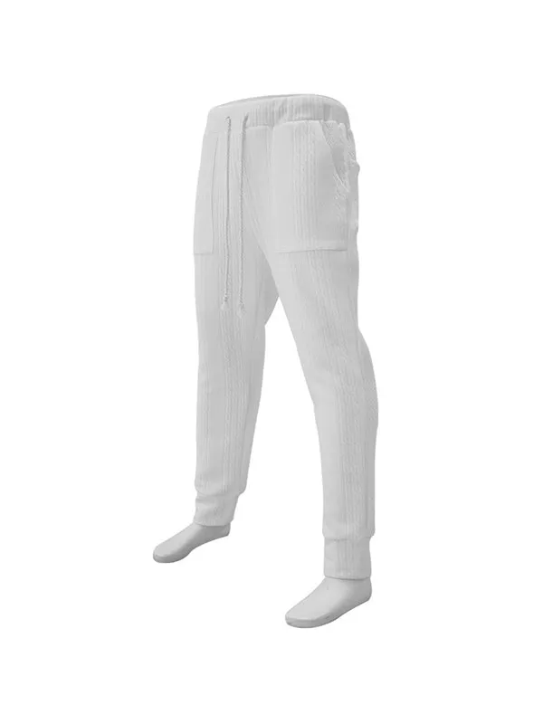 Men's Hip-Hop Jacquard Drawstring Jogger Pants