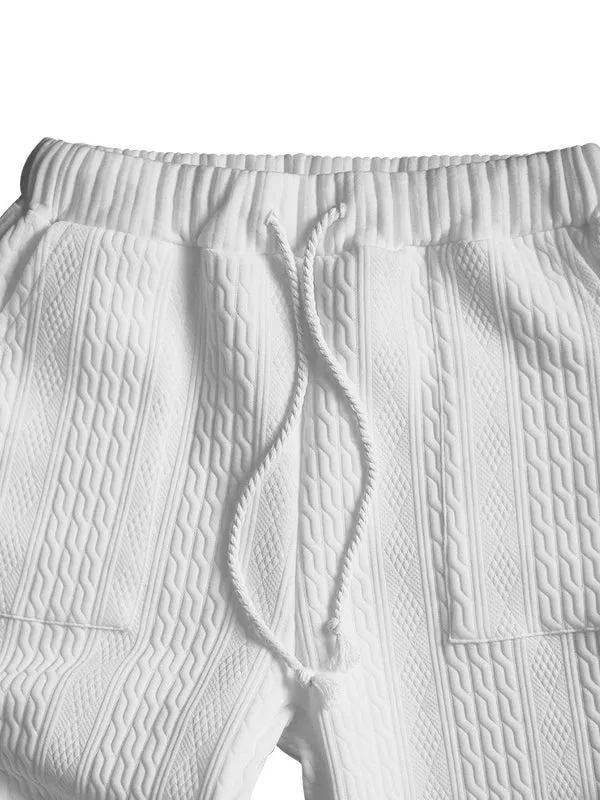 Men's Hip-Hop Jacquard Drawstring Jogger Pants