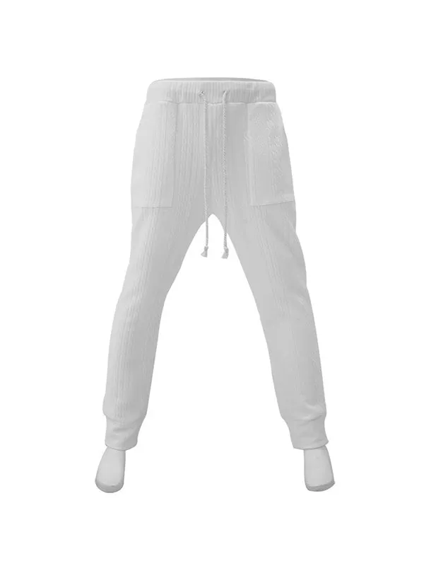Men's Hip-Hop Jacquard Drawstring Jogger Pants