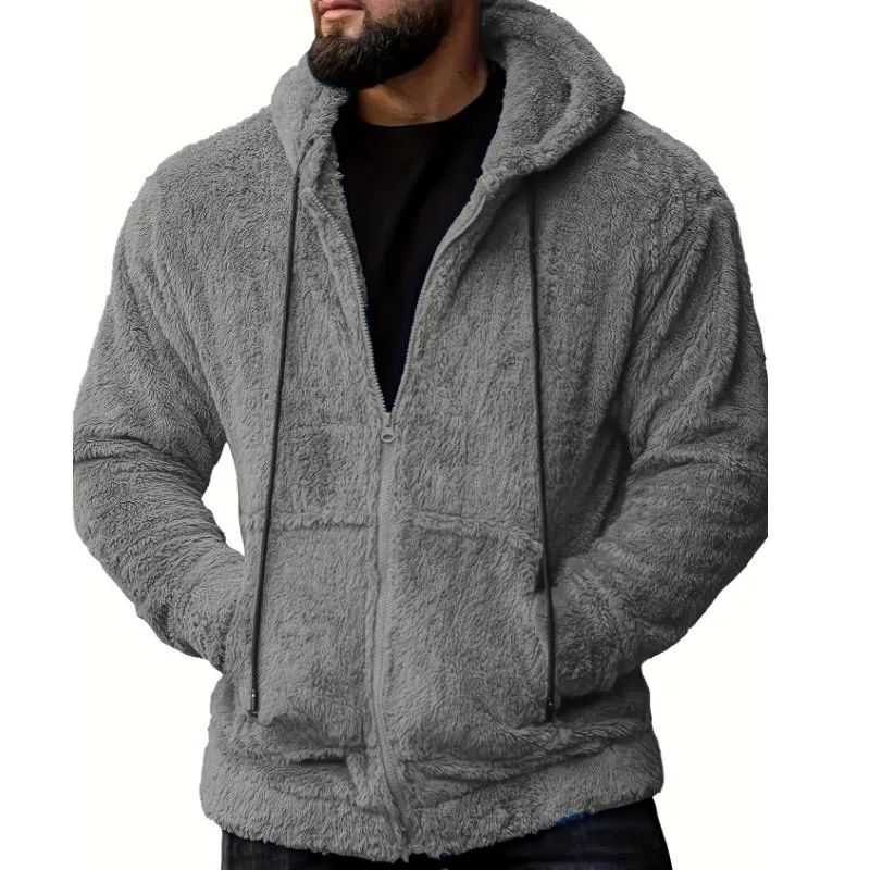 Men's Retro Casual Warm Hooded Jacket　58167191F