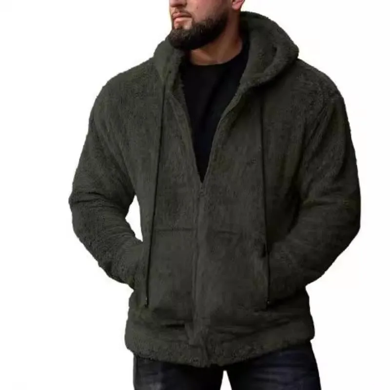 Men's Retro Casual Warm Hooded Jacket　58167191F