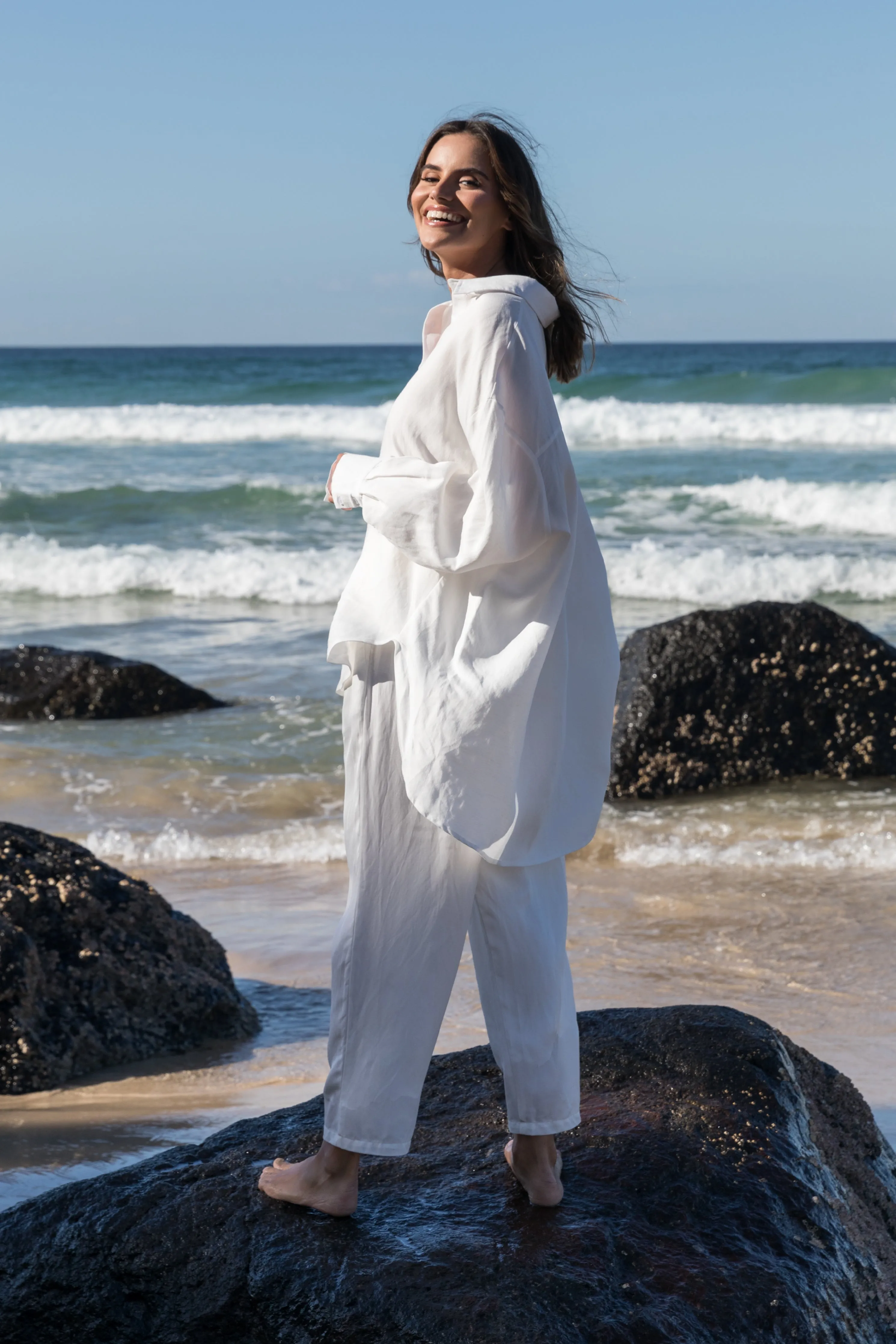 Olivia Pant | White | FINAL SALE