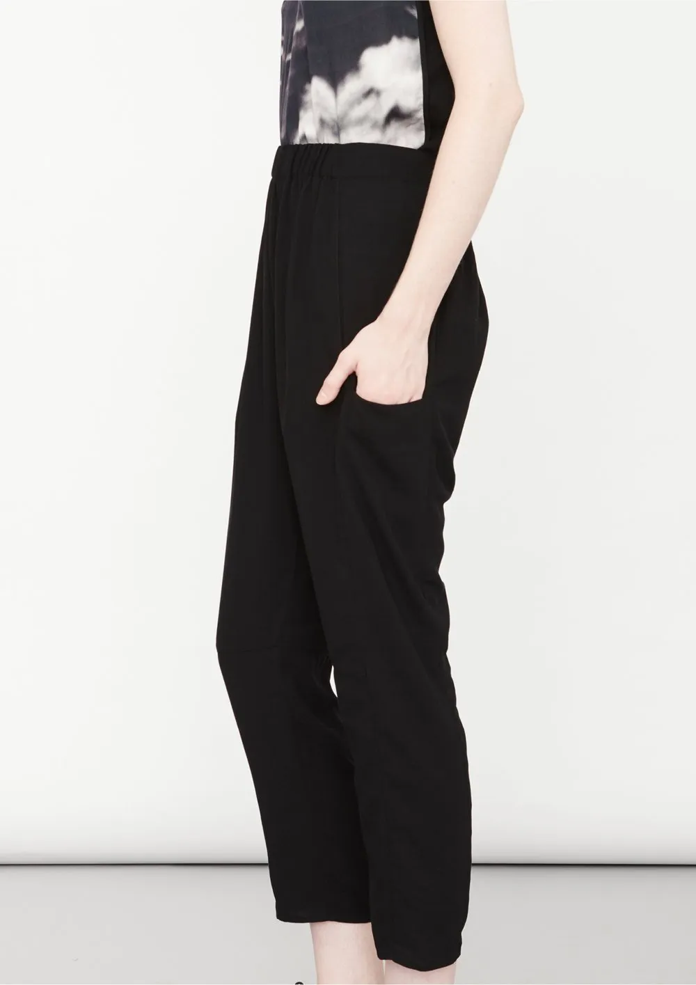 PANTS LOOSE ELASTIC BLACK PLAIN by BERENIK