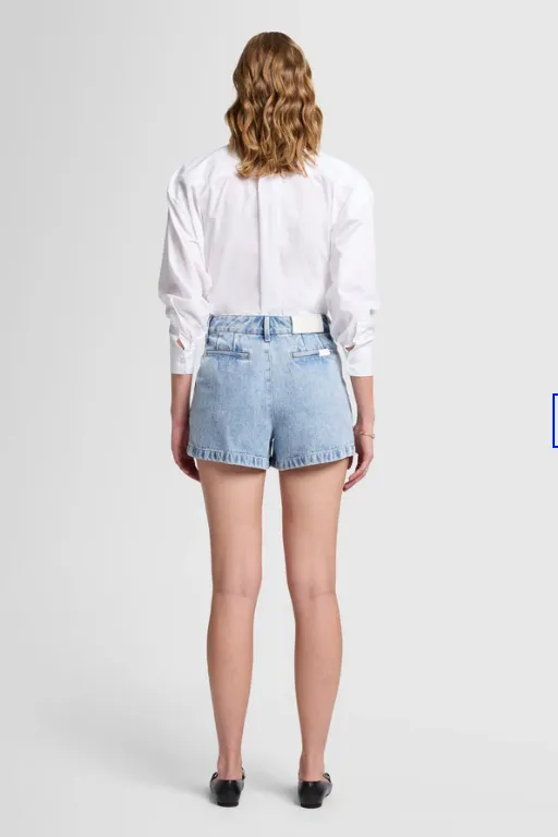 Seven For All Mankind Pleated Denim Shorts