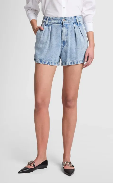 Seven For All Mankind Pleated Denim Shorts