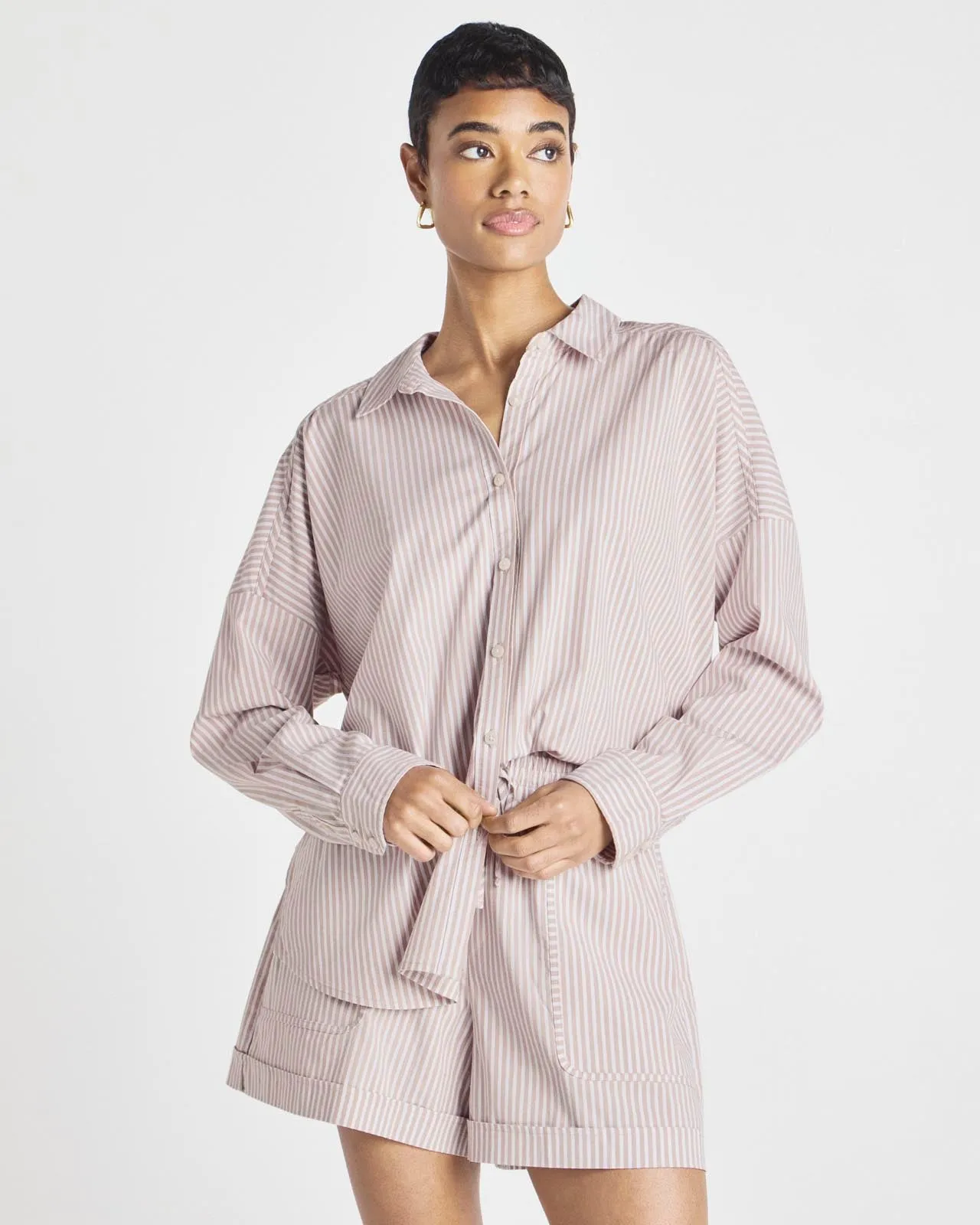 Splendid x @Cellajaneblog Striped Poplin Button Down