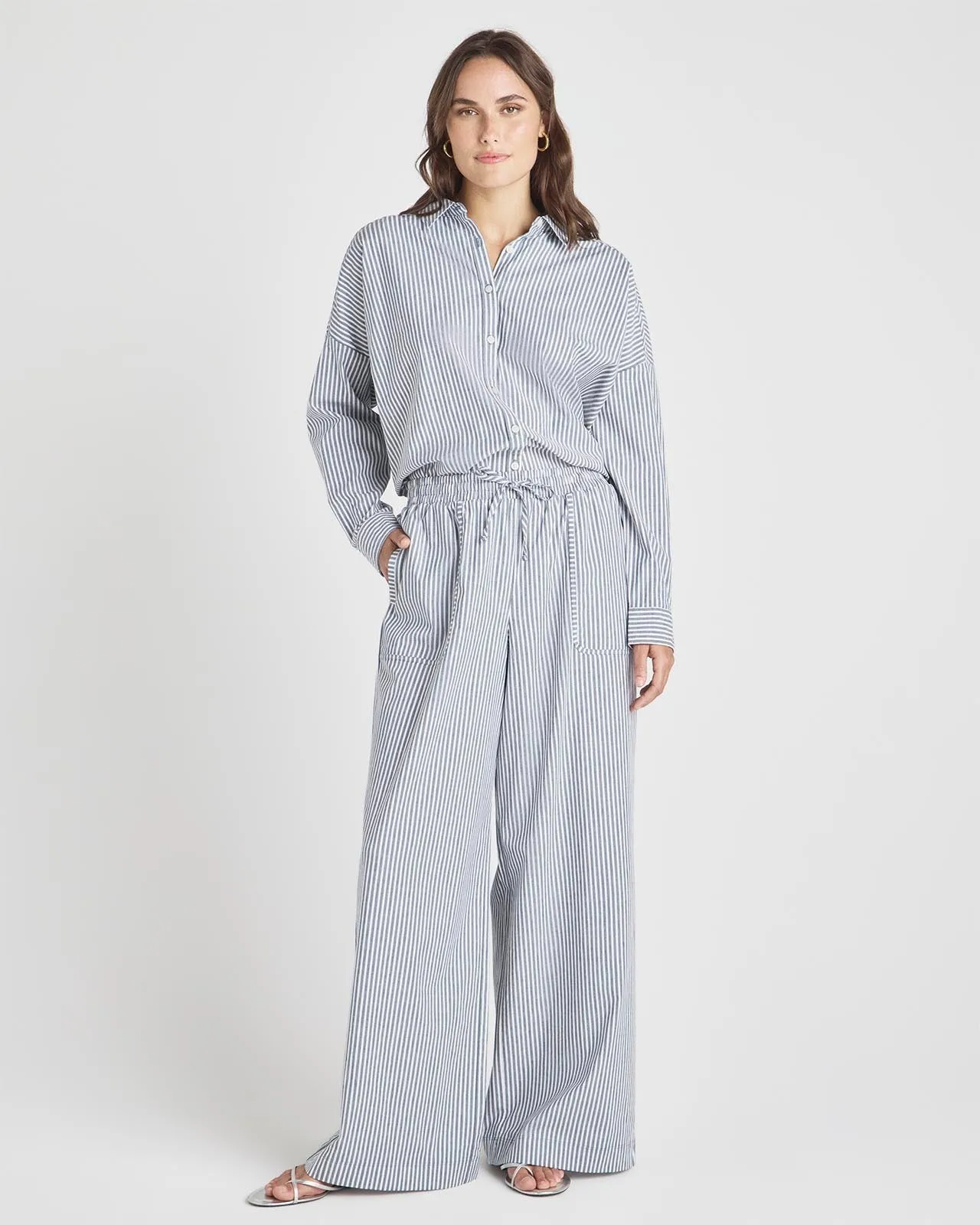 Splendid x @Cellajaneblog Striped Poplin Button Down